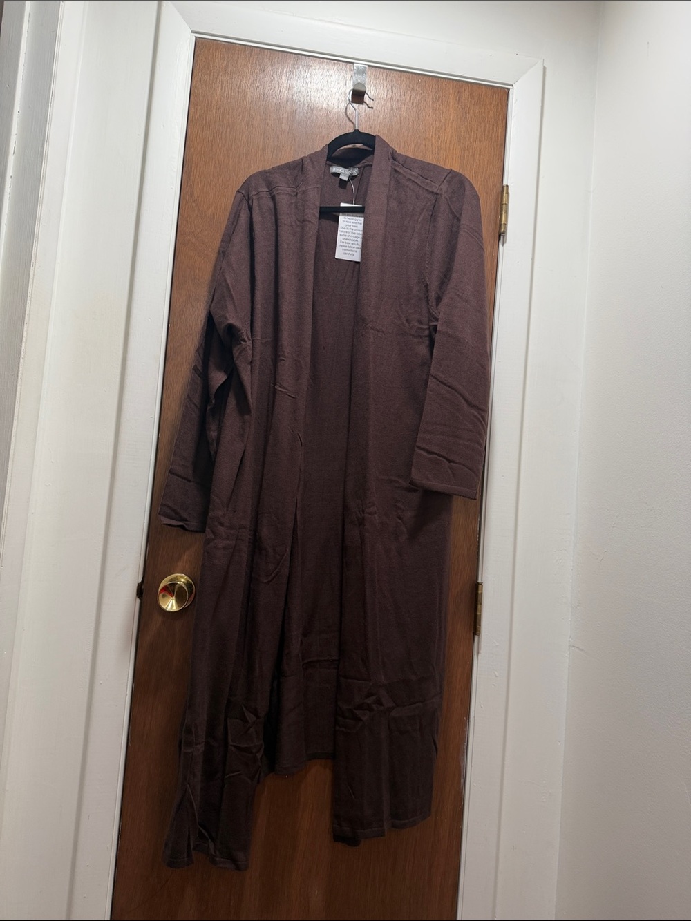 Jessica London Long Open-Front Brown Duster